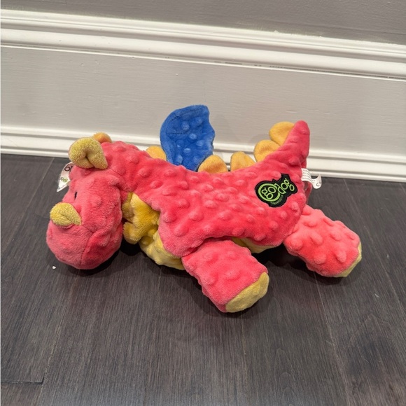 NWOT Go Dog Red and Yellow Dinosaur Tough Pet Dog Toy - Picture 1 of 4